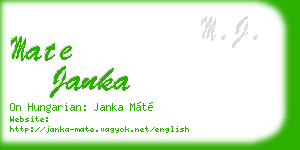 mate janka business card