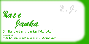 mate janka business card